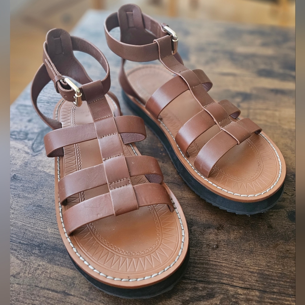 Zara Platform Brown Sandals